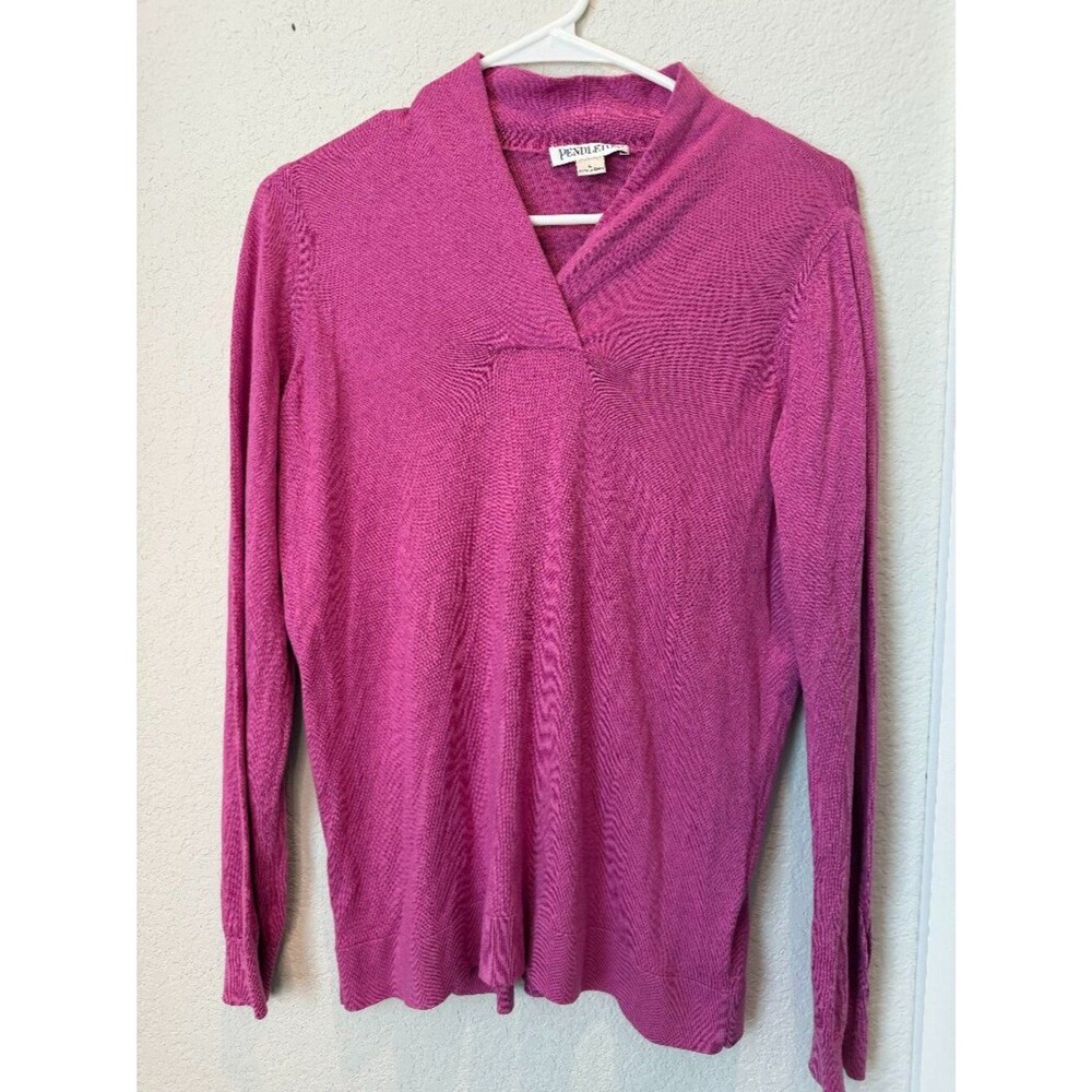 Pendleton Pink Cashmere/Silk Lightweight Sweater Size Large